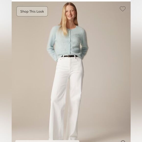 J. Crew women’s New wide leg denim trouser jean size 27 in white - Picture 10 of 11